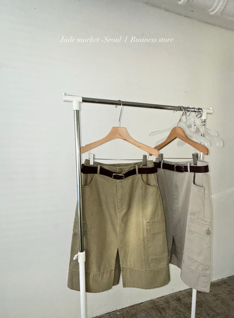 Jade Market - Korean Women Fashion - #thelittlethings - Cargo Washed Skirt Belt Set - 9