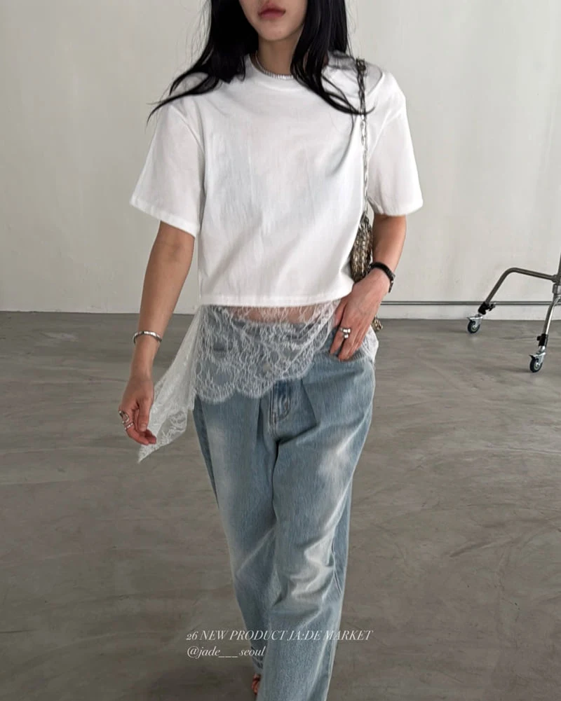 Jade Market - Korean Women Fashion - #womensfashion - Noir Lace Tee - 3
