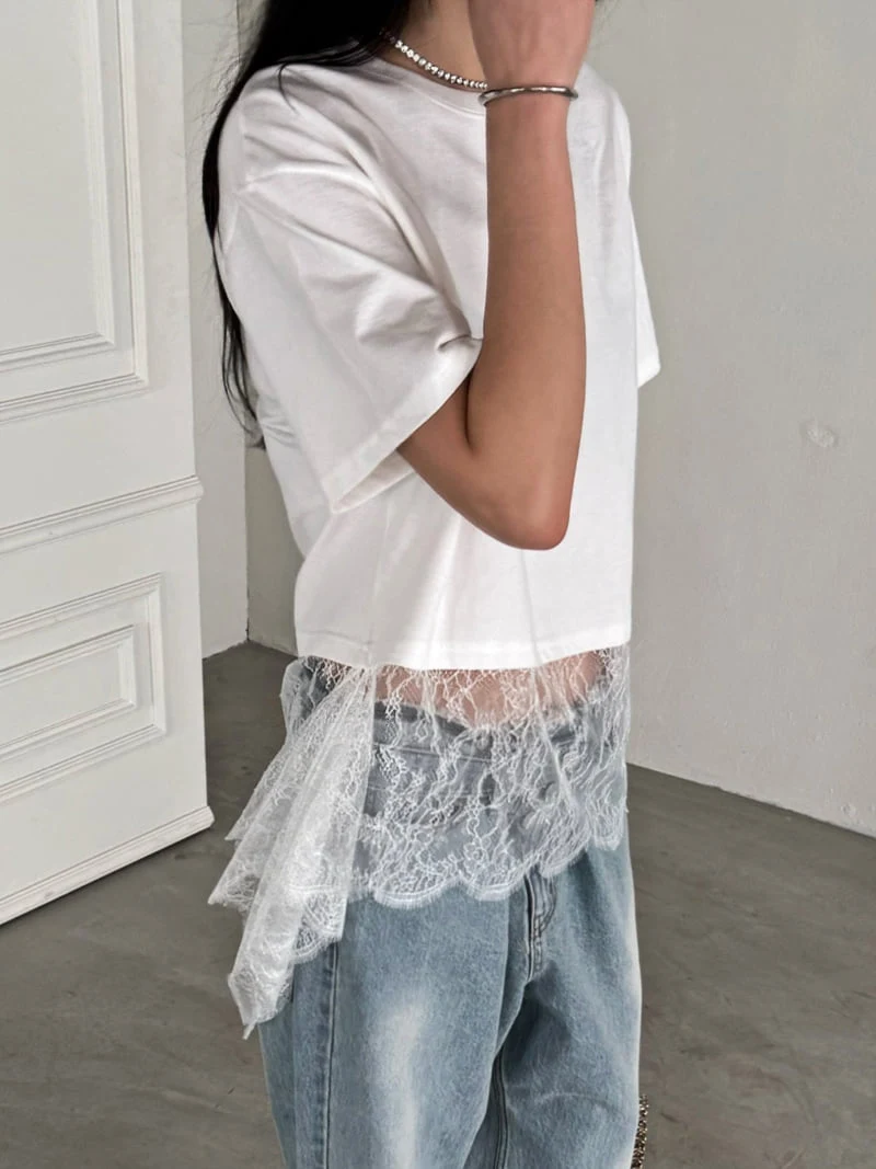 Jade Market - Korean Women Fashion - #womensfashion - Noir Lace Tee - 7