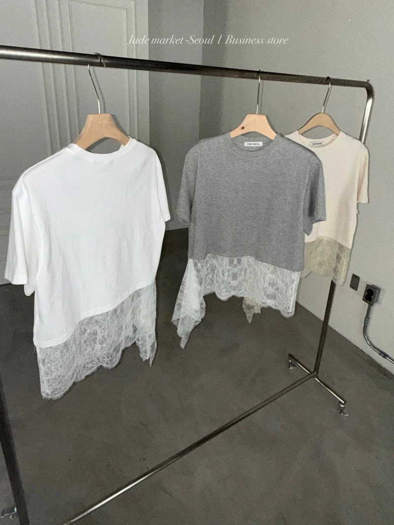 Jade Market - Korean Women Fashion - #womensfashion - Noir Lace Tee - 9