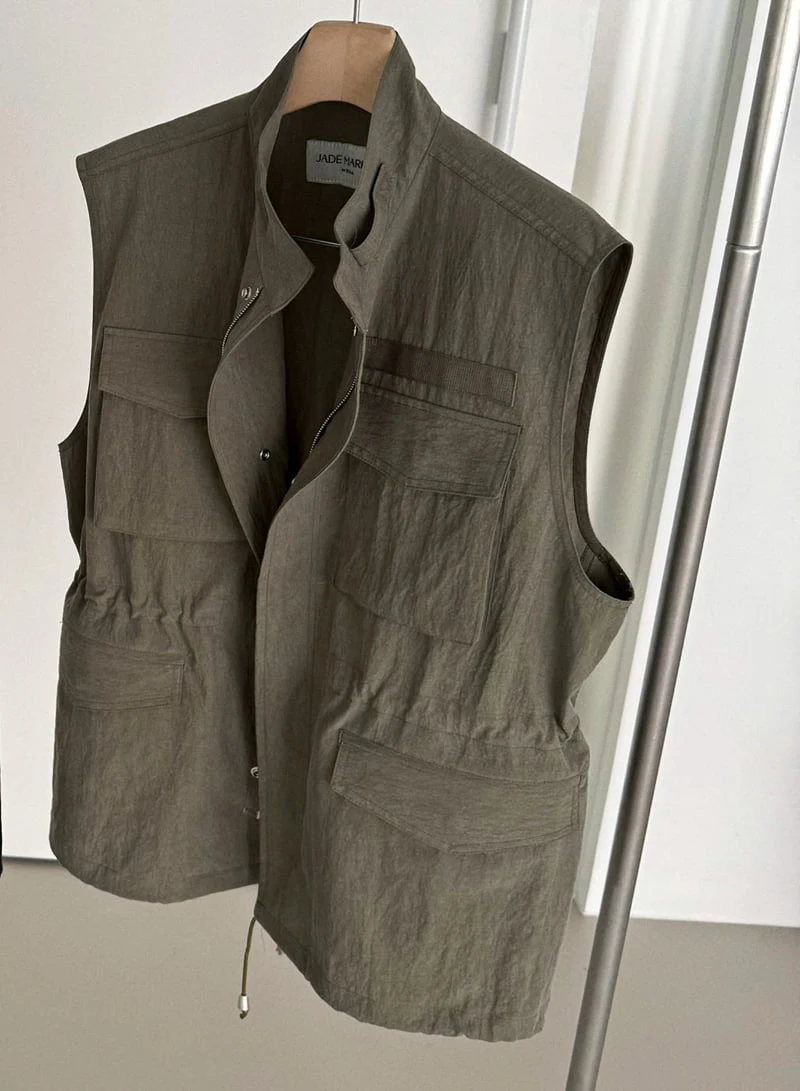 Jade Market - Korean Women Fashion - #womensfashion - Sand Pocket Vest - 10