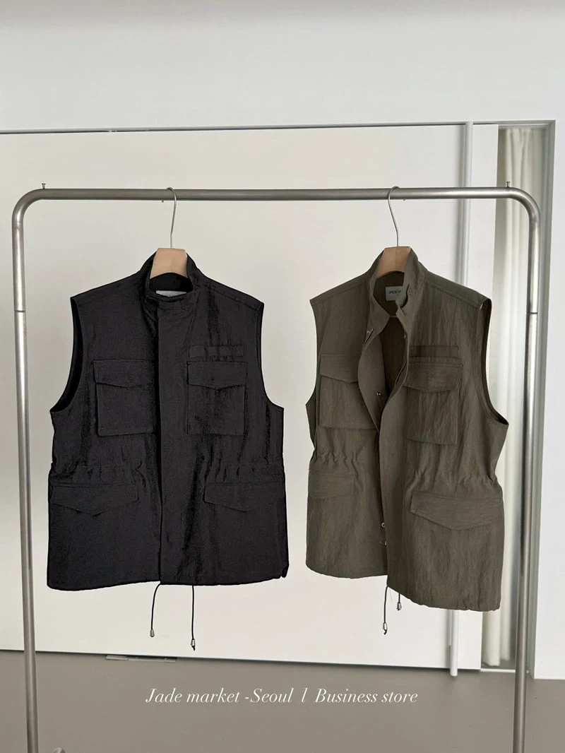 Jade Market - Korean Women Fashion - #womensfashion - Sand Pocket Vest - 12