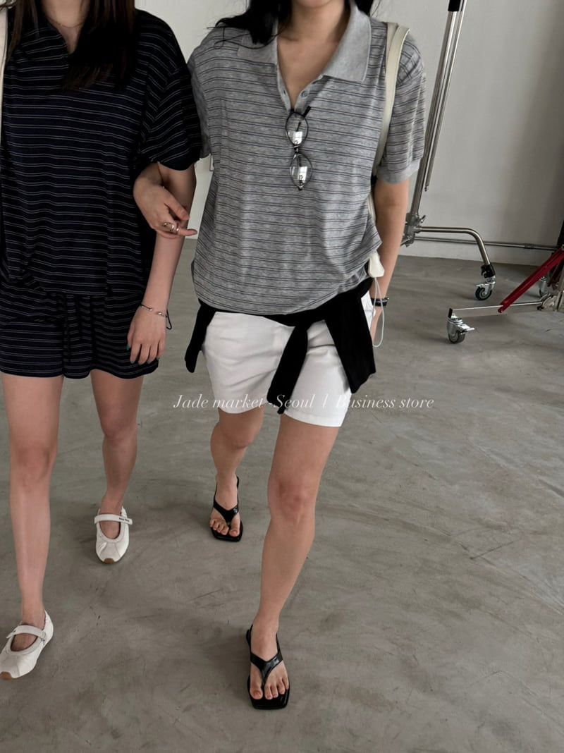 Jade Market - Korean Women Fashion - #womensfashion - Essential Collar Tee - 11