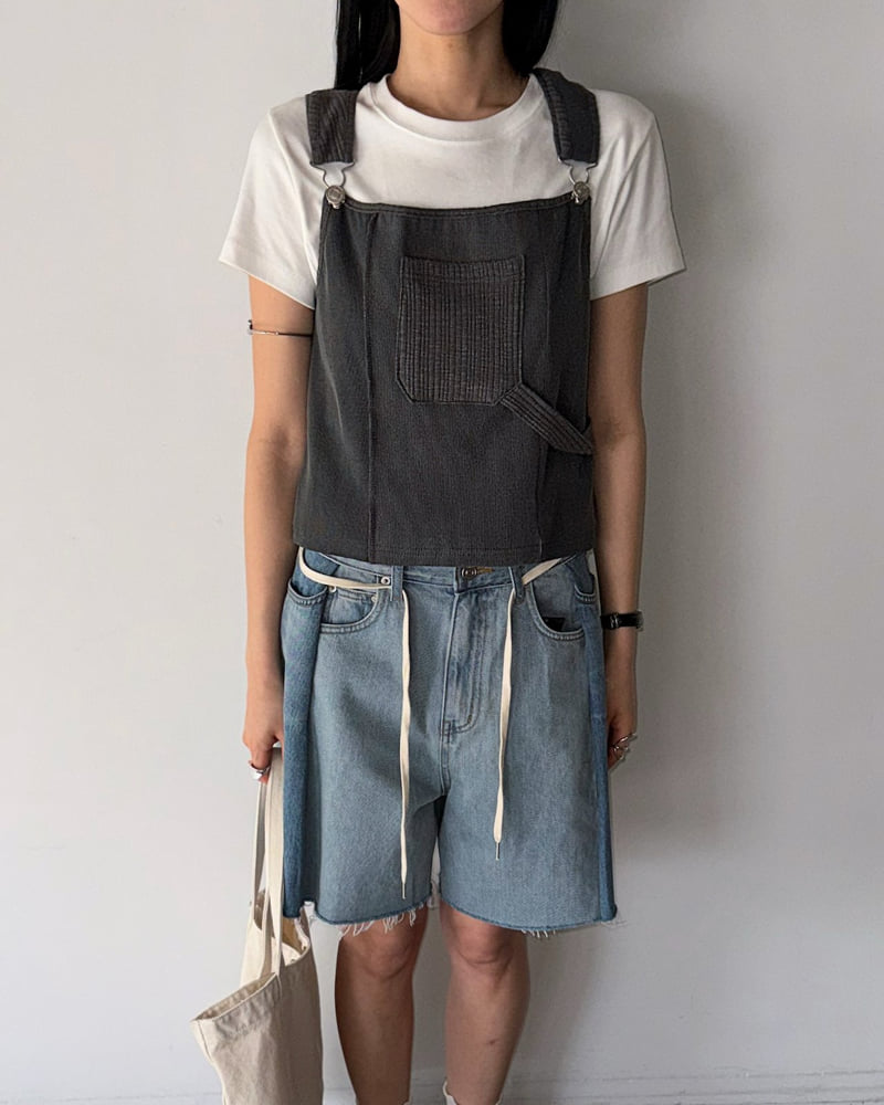 Jade Market - Korean Women Fashion - #womensfashion - Contrast Denim Shorts - 6