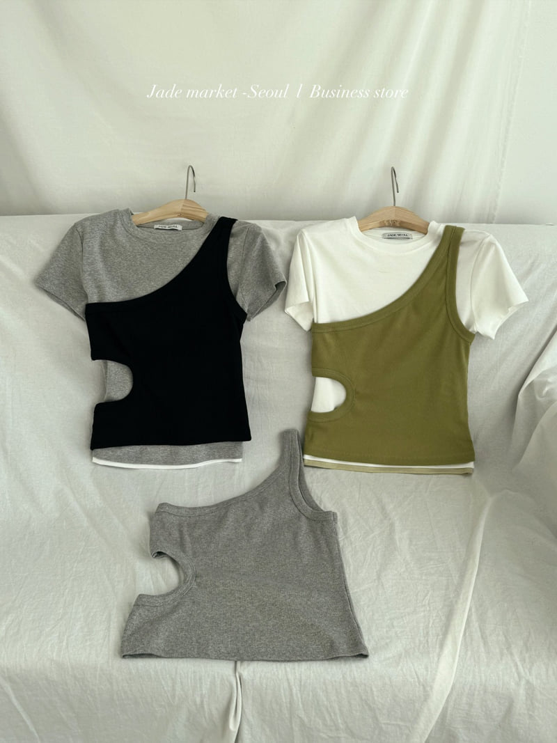 Jade Market - Korean Women Fashion - #womensfashion - Side Asymmetric Top - 10