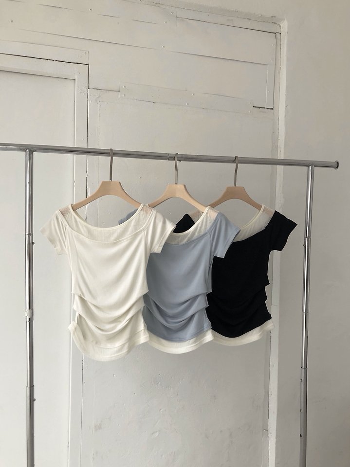 Jeiin - Korean Women Fashion - #womensfashion - Two-Tone Tee - 4