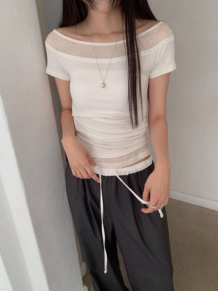 Jeiin - Korean Women Fashion - #momslook - Two-Tone Tee - 6