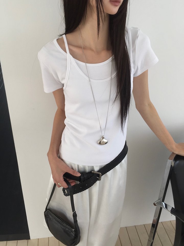 Jeiin - Korean Women Fashion - #womensfashion - With Set (Short Sleeve + Sleeveless) - 4