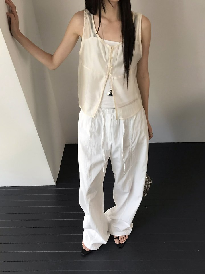 Jeiin - Korean Women Fashion - #momslook - Shine Sleeveless Blouse - 5