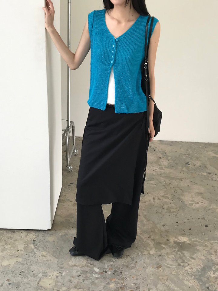 Jeiin - Korean Women Fashion - #romanticstyle - Aqua Sleeveless Top - 9