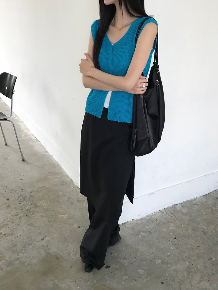 Jeiin - Korean Women Fashion - #thelittlethings - Aqua Sleeveless Top - 12