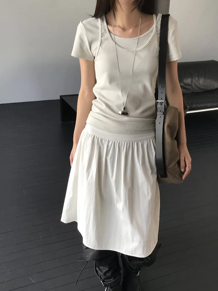 Jeiin - Korean Women Fashion - #vintageinspired - With Set (Short Sleeve + Sleeveless) - 10