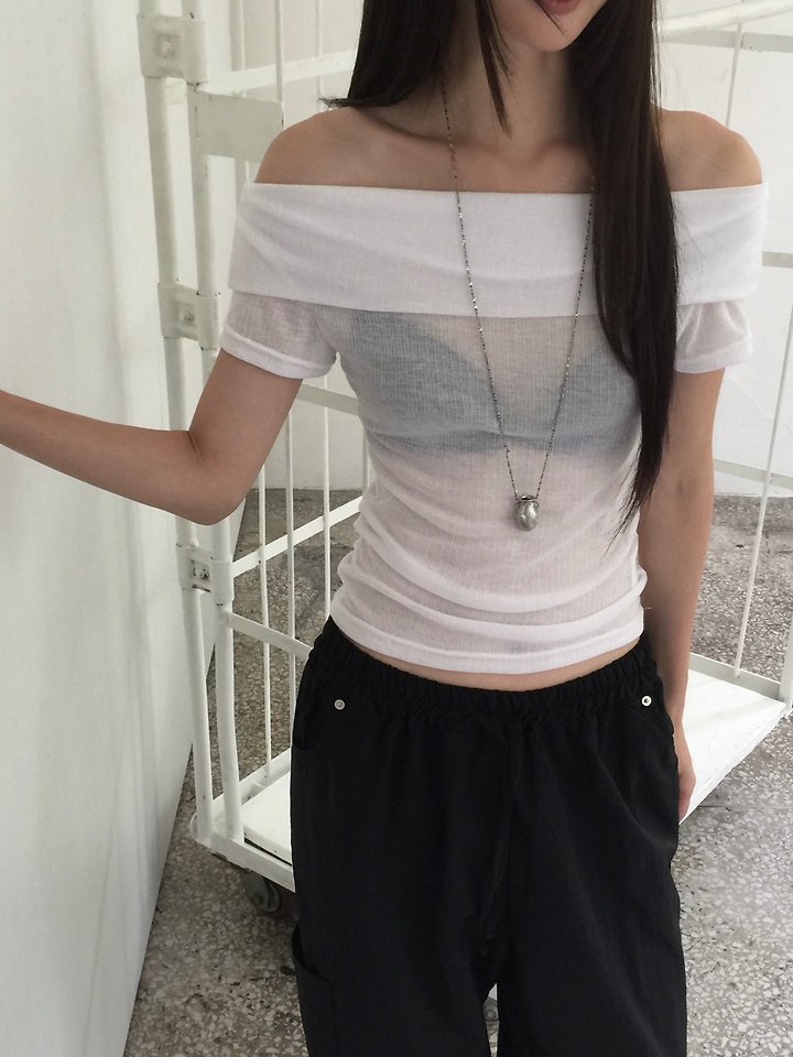Jeiin - Korean Women Fashion - #womensfashion - Bron Off-Shoulder Tee - 12