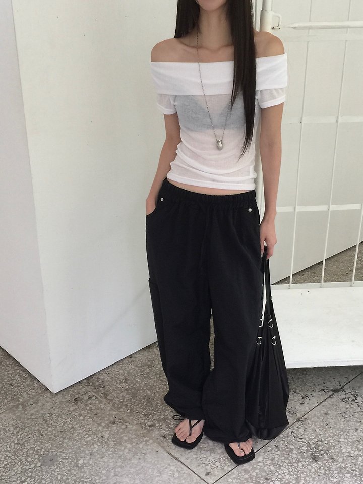 Jeiin - Korean Women Fashion - #womensfashion - Bron Off-Shoulder Tee - 8