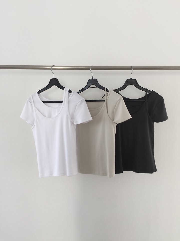 Jeiin - Korean Women Fashion - #womensfashion - With Set (Short Sleeve + Sleeveless) - 3