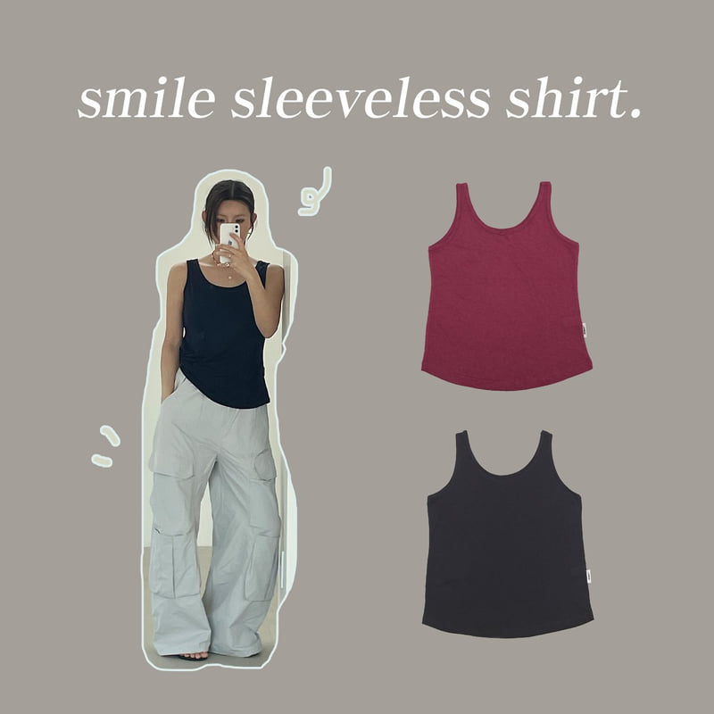 Jenny Basic - Korean Children Fashion - #littlefashionista - Smile Sleeveless Tee