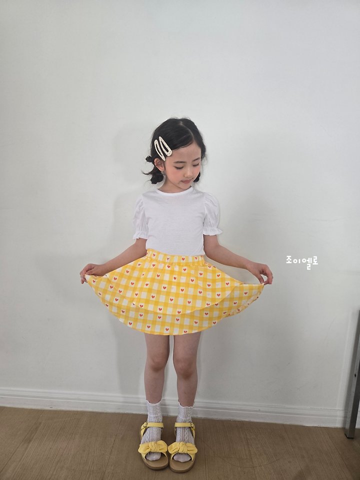 Joy ello - Korean Children Fashion - #stylishchildhood - Check Heart Leggings Skirt - 4