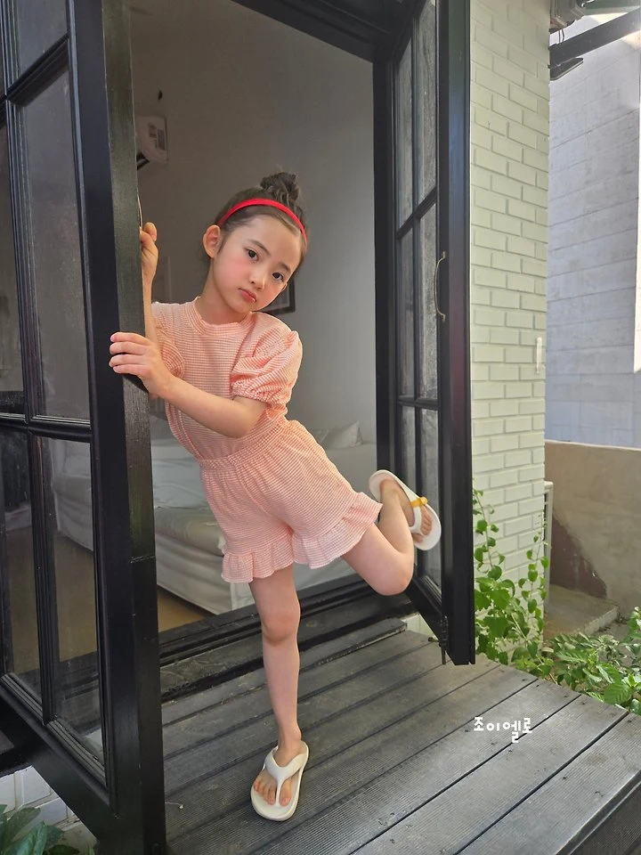 Joy ello - Korean Children Fashion - #fashionkids - Check Frill Set - 9