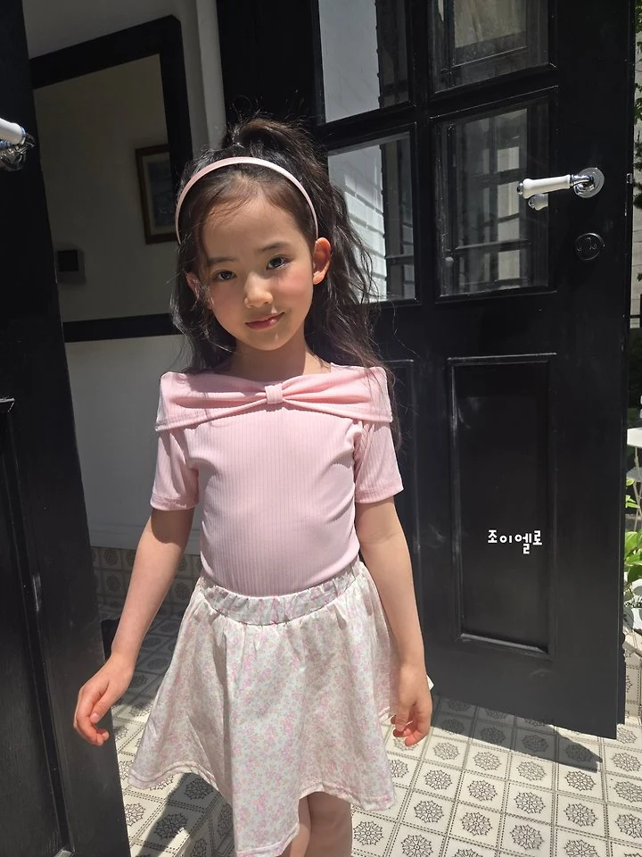 Joy ello - Korean Children Fashion - #fashionkids - Ribbon Shoulder Tee - 5