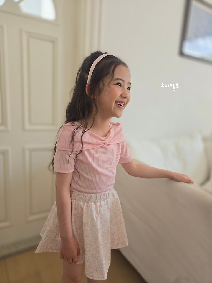 Joy ello - Korean Children Fashion - #kidsstore - Ribbon Shoulder Tee - 7