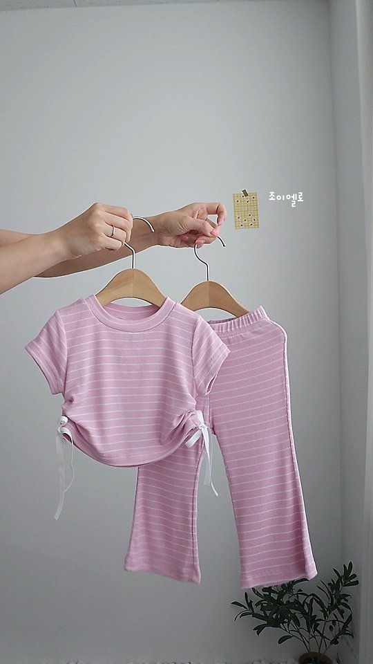Joy ello - Korean Children Fashion - #kidzfashiontrend - Stripe String Set - 2