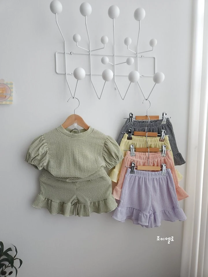 Joy ello - Korean Children Fashion - #prettylittlegirls - Check Frill Set