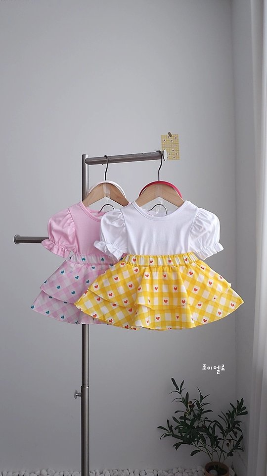 Joy ello - Korean Children Fashion - #todddlerfashion - Check Heart Leggings Skirt