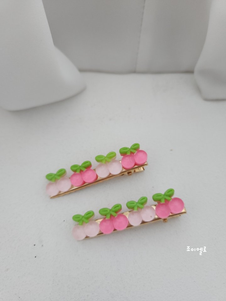 Joy ello - Korean Children Fashion - #todddlerfashion - Cherry Hair Clip - 2