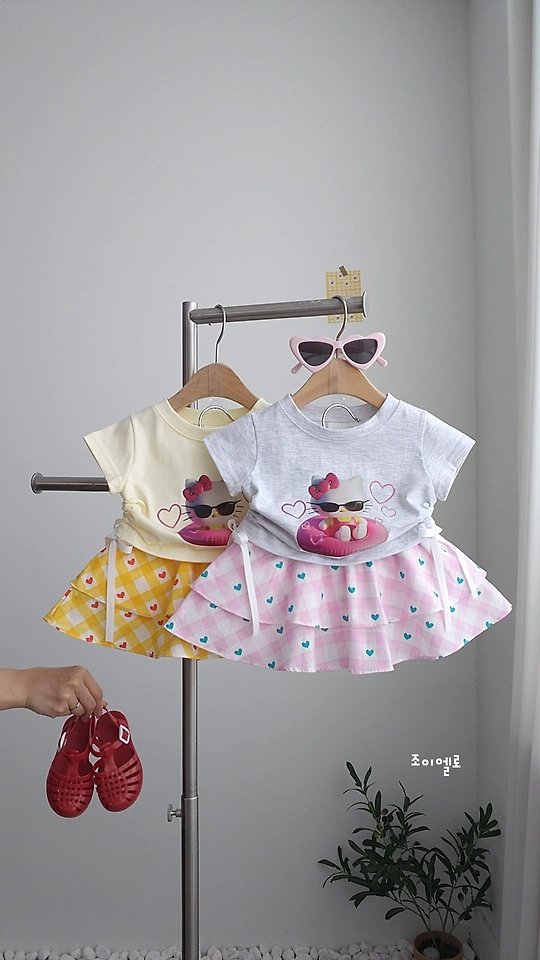 Joy ello - Korean Children Fashion - #toddlerclothing - Check Heart Leggings Skirt - 2