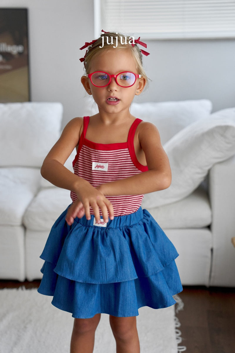 Jujua - Korean Baby Fashion - #babyboutique - Stripe Sleeveless Tee - 3