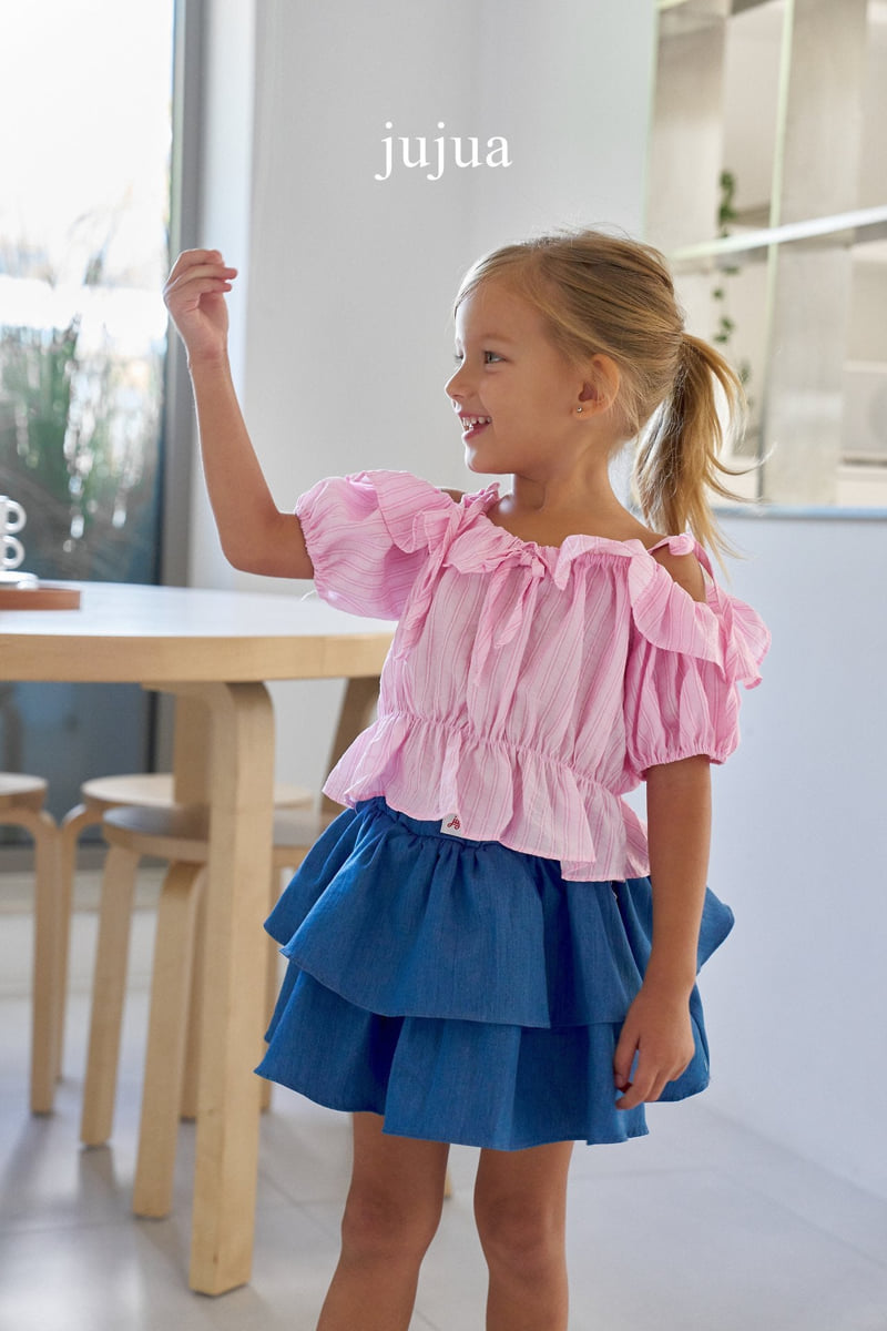 Jujua - Korean Baby Fashion - #babyfever - Denim Tiered Skirt - 4