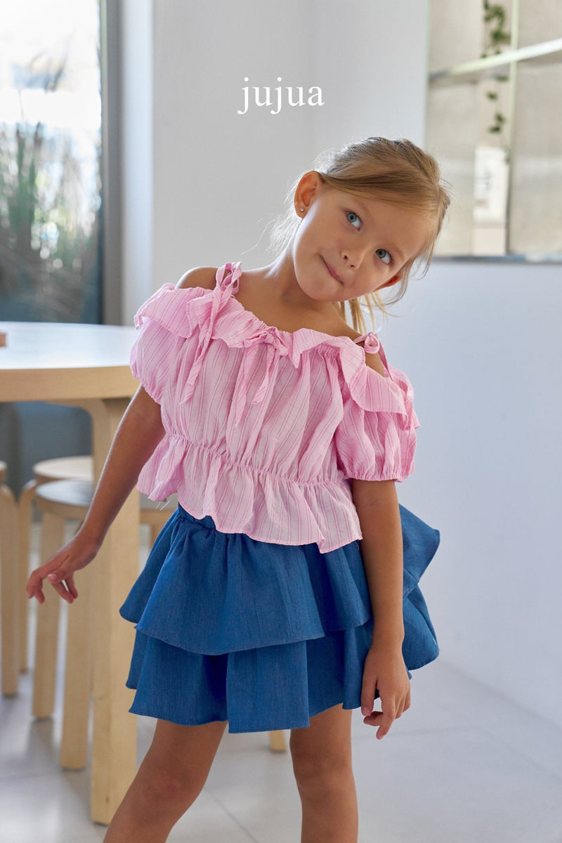 Jujua - Korean Baby Fashion - #babyootd - Denim Tiered Skirt - 7