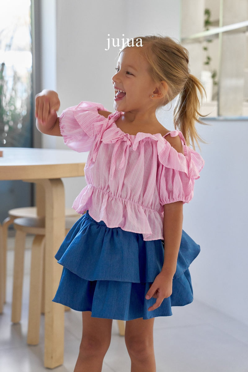 Jujua - Korean Baby Fashion - #babyoutfit - Denim Tiered Skirt - 8
