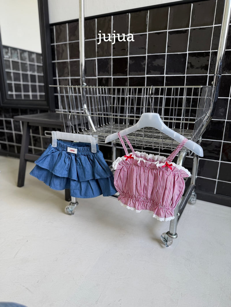 Jujua - Korean Baby Fashion - #onlinebabyboutique - Denim Tiered Skirt - 11