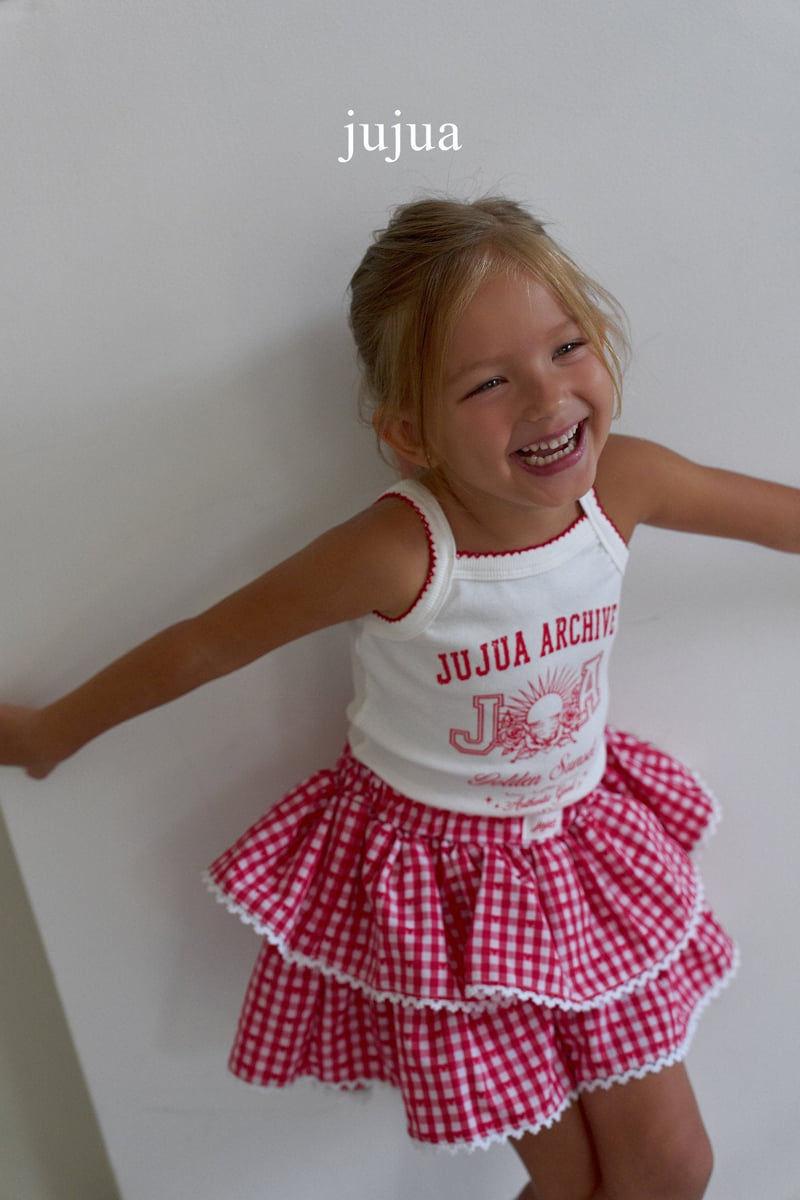Jujua - Korean Baby Fashion - #onlinebabyboutique - Check Skort - 8
