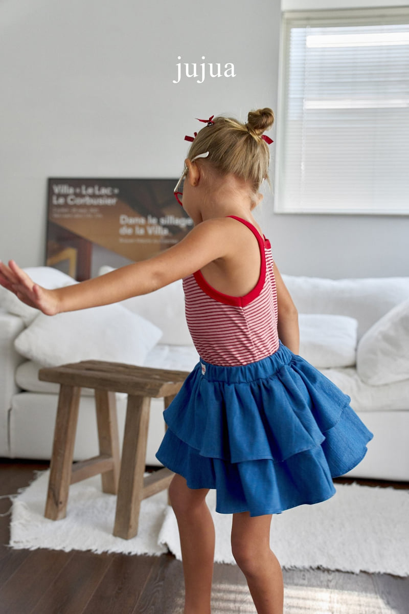 Jujua - Korean Baby Fashion - #onlinebabyshop - Stripe Sleeveless Tee