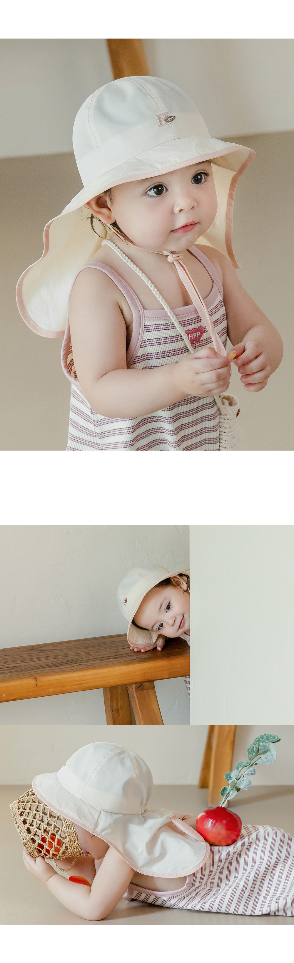 Kids Clara - Korean Baby Fashion - #onlinebabyshop - Luya Baby Flap Cap - 3