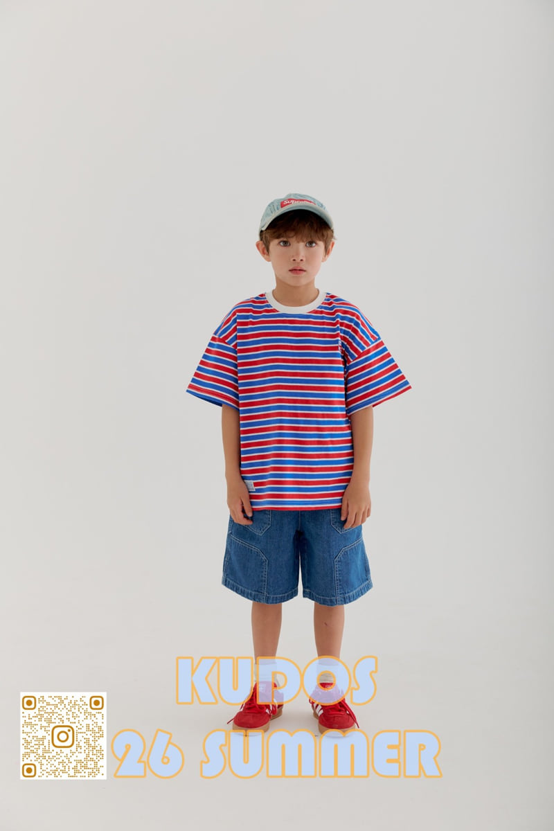 Kudos - Korean Children Fashion - #Kfashion4kids - Stripe Short Sleeve Tee - 5