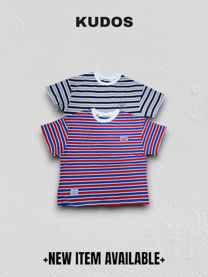 Kudos - Korean Children Fashion - #fashionkids - Stripe Short Sleeve Tee