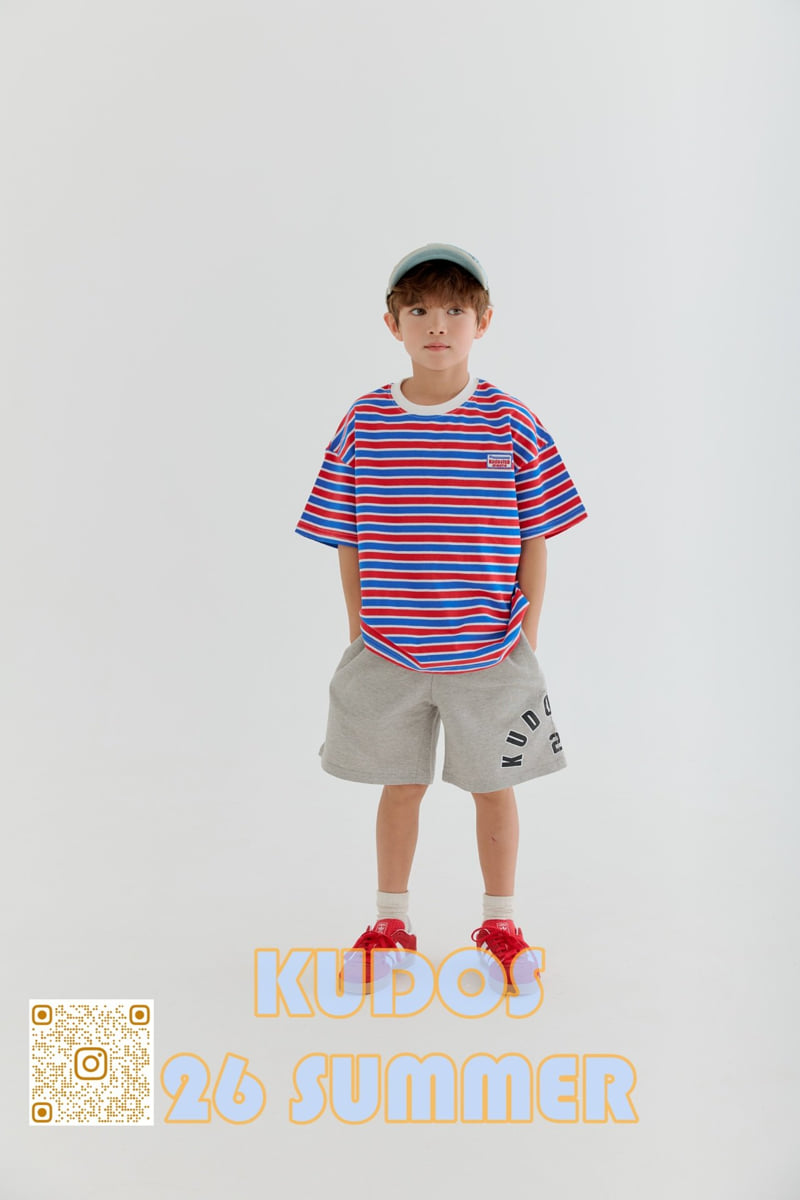 Kudos - Korean Children Fashion - #kidsshorts - Stripe Short Sleeve Tee - 2