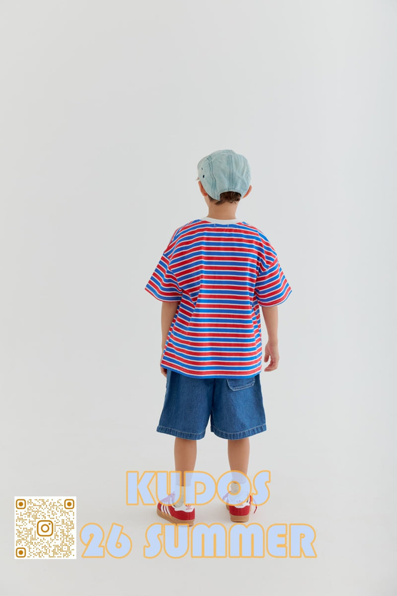 Kudos - Korean Children Fashion - #magicofchildhood - Stripe Short Sleeve Tee - 7