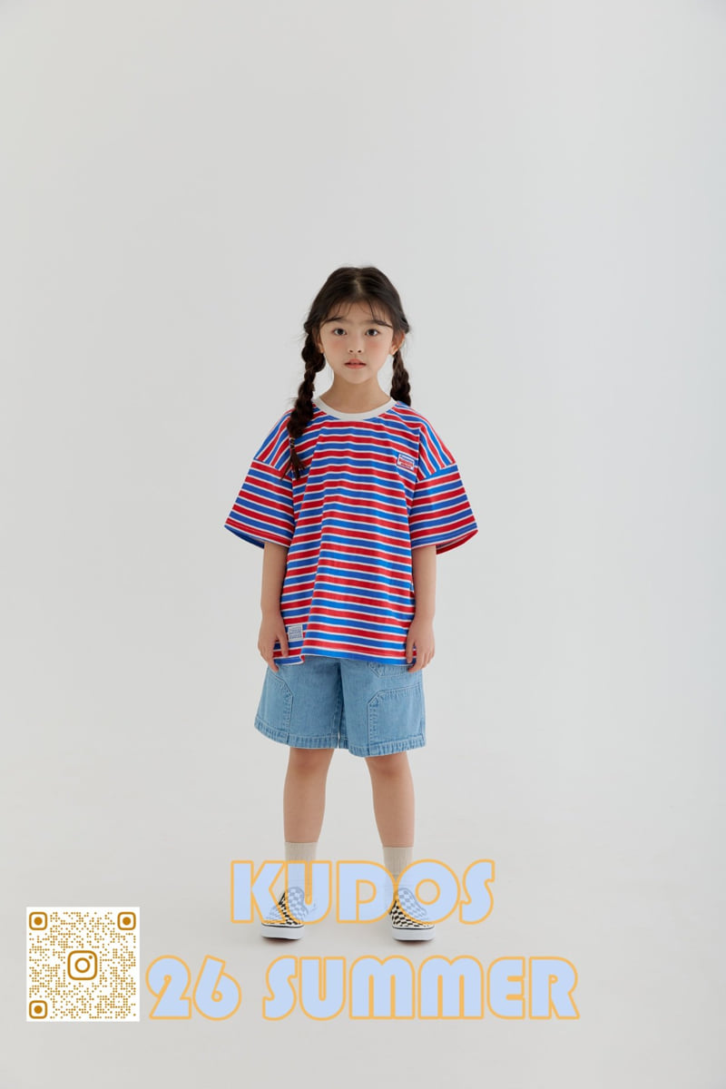 Kudos - Korean Children Fashion - #prettylittlegirls - Stripe Short Sleeve Tee - 9