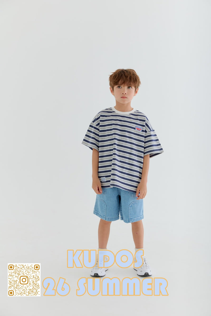 Kudos - Korean Children Fashion - #stylishchildhood - Stripe Short Sleeve Tee - 12