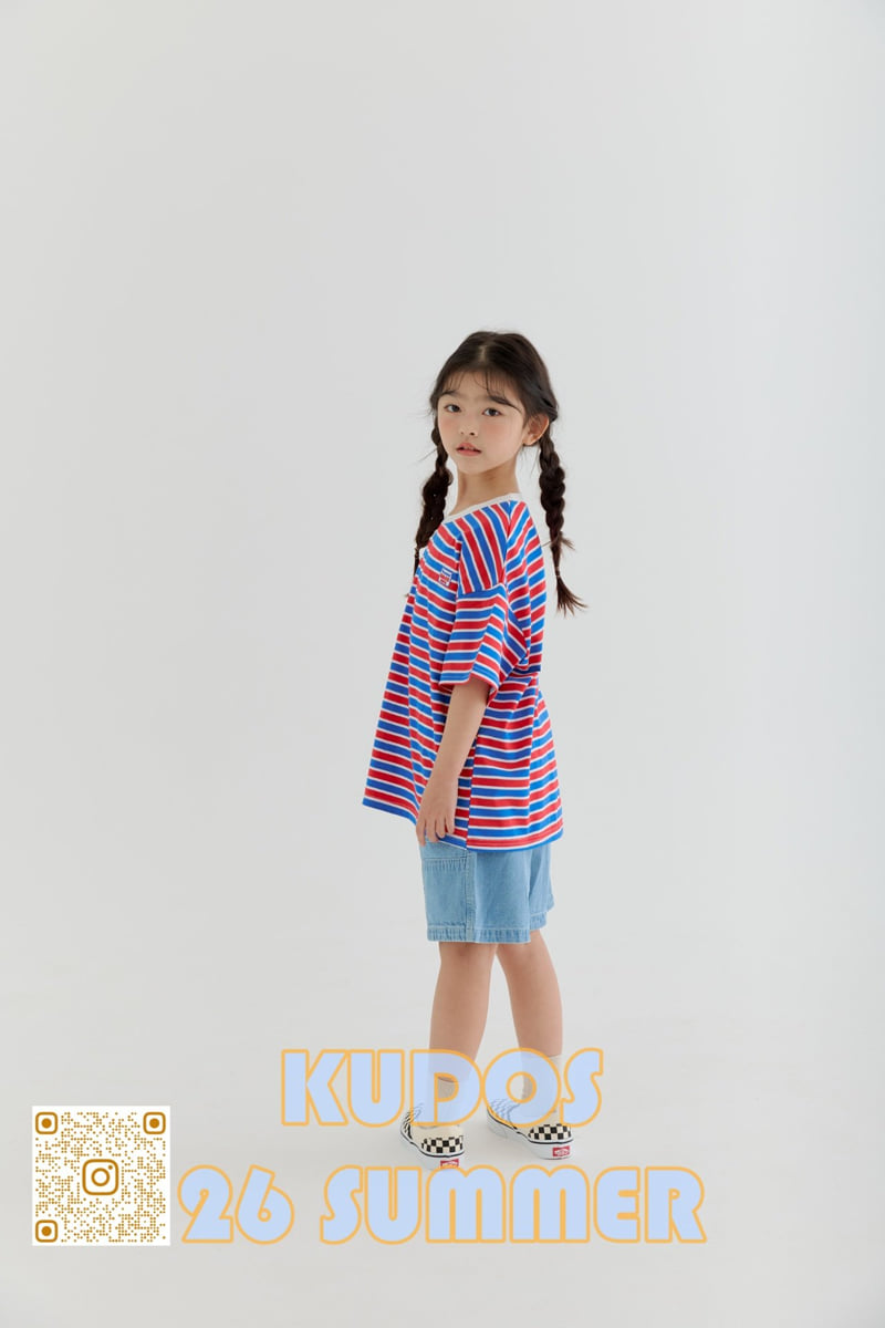 Kudos - Korean Children Fashion - #todddlerfashion - Stripe Short Sleeve Tee - 10