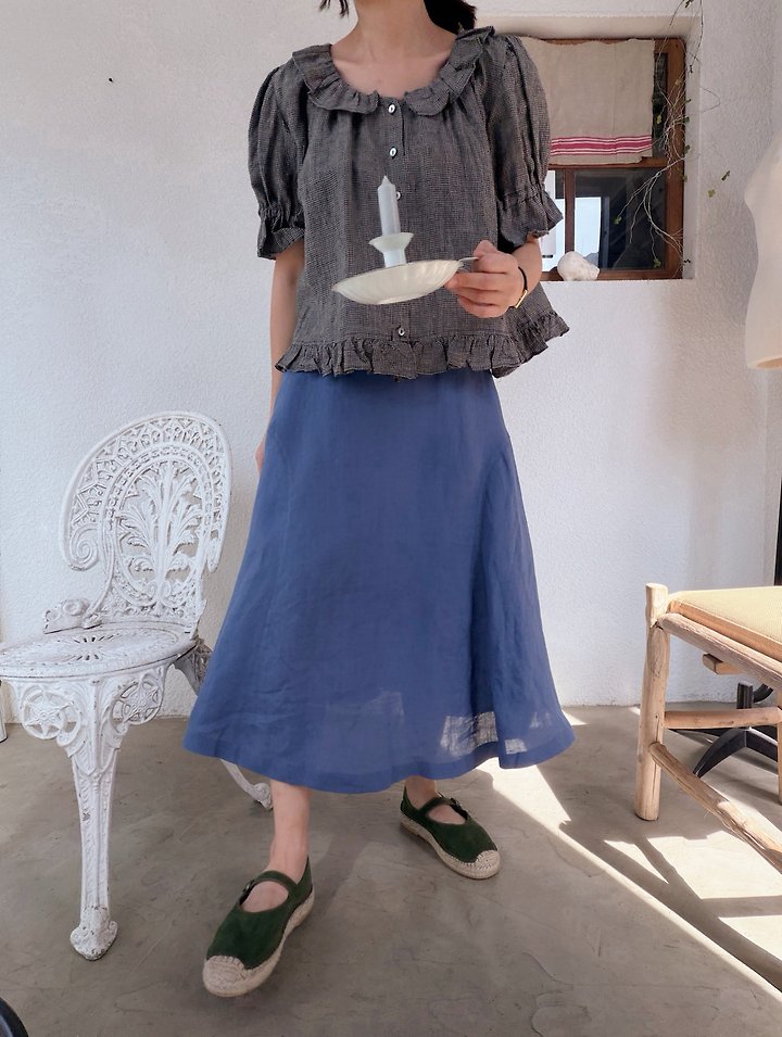 Lagrass - Korean Women Fashion - #momslook - Bean Check Blouse - 2