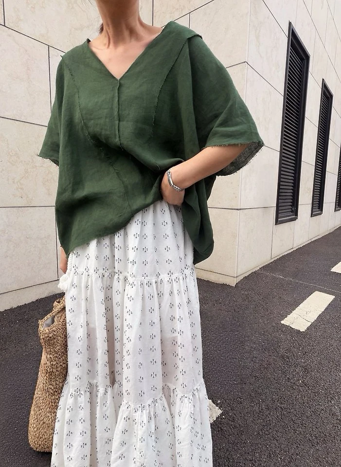 Lagrass - Korean Women Fashion - #romanticstyle - V Blouse - 3