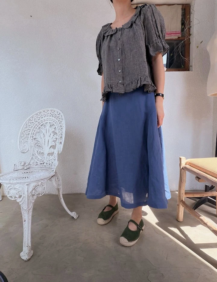 Lagrass - Korean Women Fashion - #vintagekidsstyle - Bean Check Blouse - 11