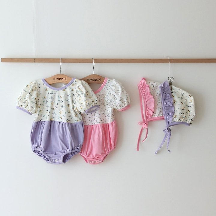 Lemonade - Korean Baby Fashion - #babyboutique - Viola Set (Romper + Bonnet)