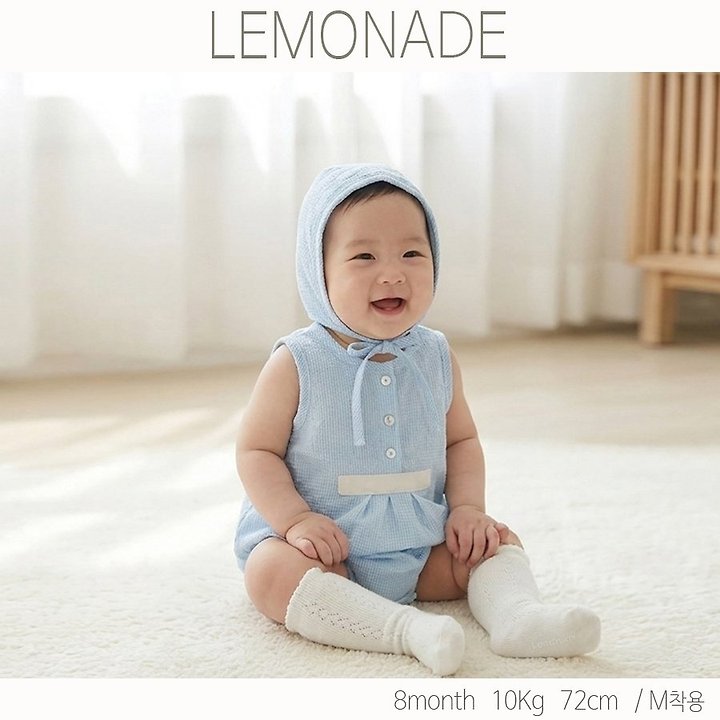 Lemonade - Korean Baby Fashion - #babyboutique - Ripple Set (Romper + Bonnet) - 11
