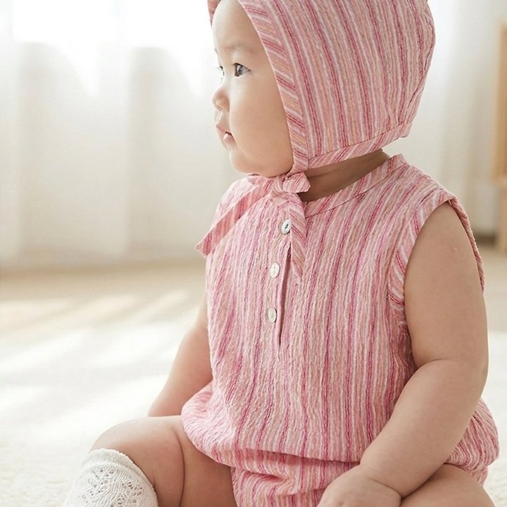 Lemonade - Korean Baby Fashion - #babyboutique - Mandarin Set (Romper + Bonnet) - 9